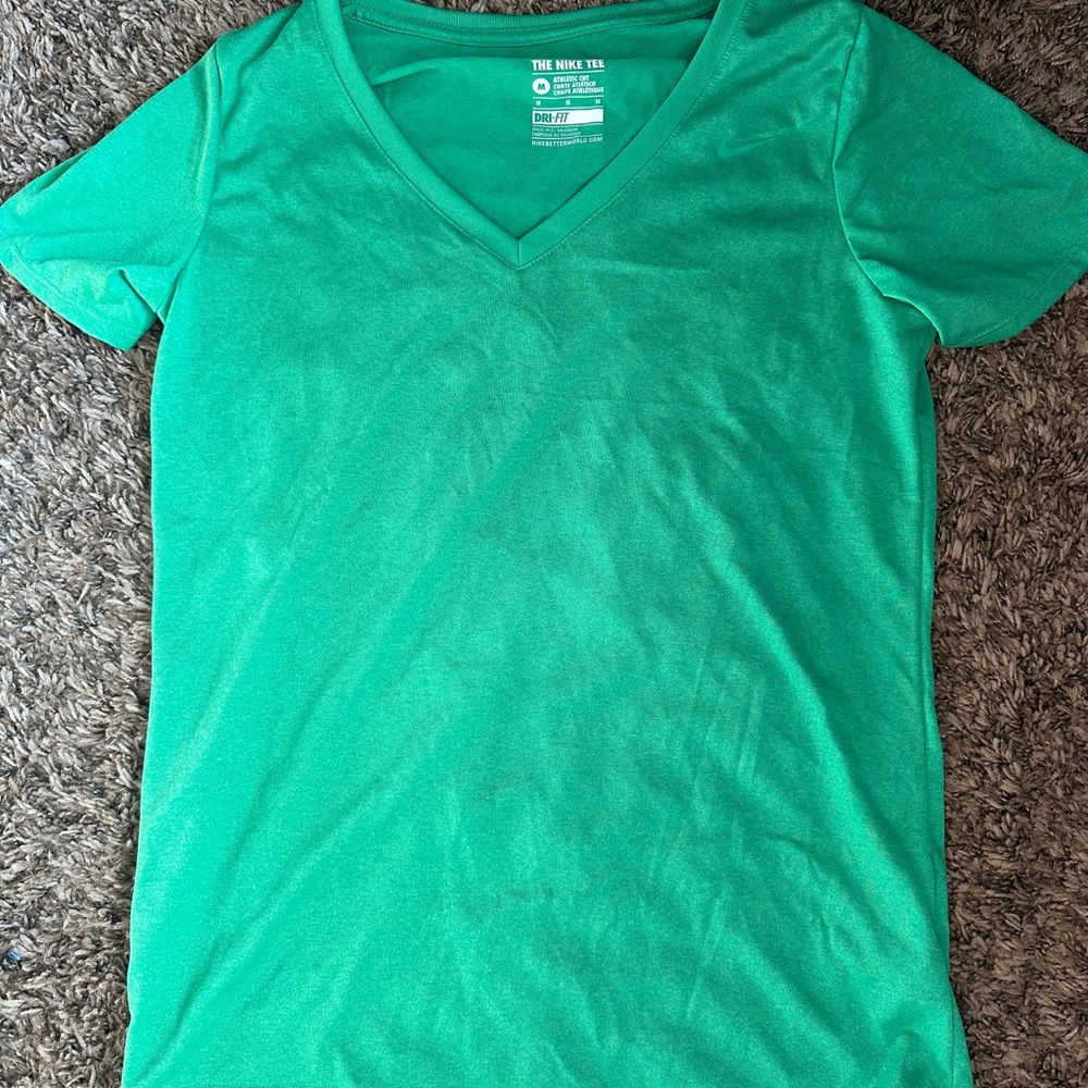 Nike Women's Green V-Neck Top